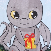 Новый год. Набор полотенец Доляна "Рождественский дракон" 28х46 см - 2 шт, 100% хл, рогожка 164 г/м2