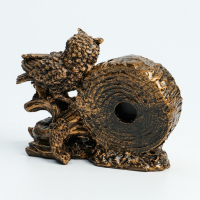 Часы настольные интерьерные "Каминные. Умный филин", 14 х 6.5 х 11.5 см, циферблат d-6 см