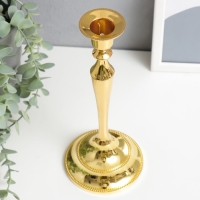 Подсвечник металл на 1 свечу "Сканди" золото 24,5х10х10 см