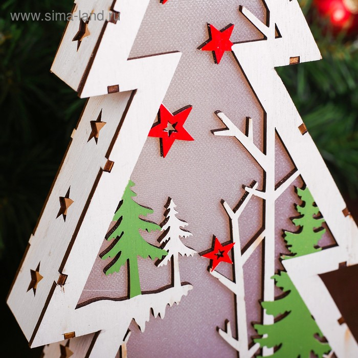 Декор с подсветкой &laquo;Большая ёлка&raquo;, батарейки AAх2 (нет в комплекте), свечение желтое