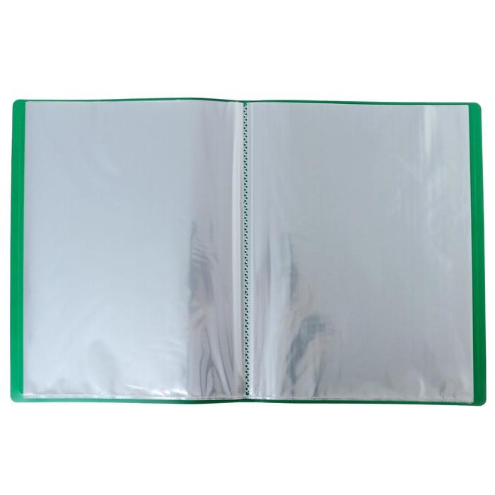 Папка с 40 вкладышами А4, 500 мкм, Calligrata, карман на корешке, зелёная Папка с 40 вкладышами А4, 500 мкм, Calligrata, карман на корешке, зелёная