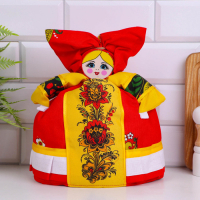 Грелка на чайник &laquo;Барыня&raquo;, со вставкой, жёлтый фартук, малая