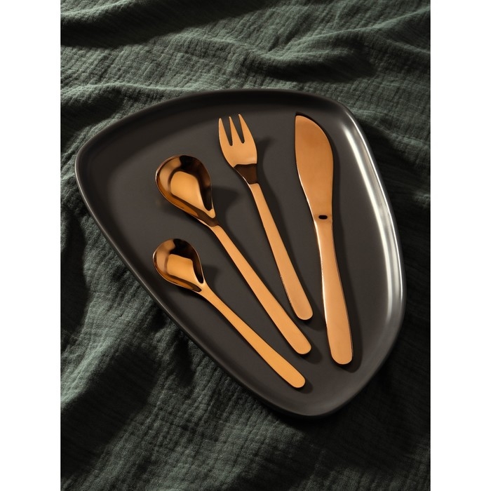 Столовые приборы из нержавеющей стали Magistro Aqua, 4 предмета, цвет бронзовый Столовые приборы из нержавеющей стали Magistro Aqua, 4 предмета, цвет бронзовый