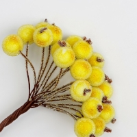 Новый год! Декоративные ягодки, жёлтые, 7 &times; 6 &times; 7 см, 40 ягод