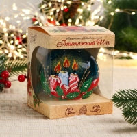 Ёлочный шар d-10 см "Рождественские свечи"