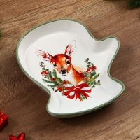 Новый год! Блюдо керамическое &laquo;Новогодняя сказка&raquo;, 20х17.5х3 см, цвет белый