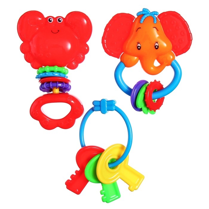 Набор погремушек &laquo;Африка&raquo;, 3 шт., Крошка Я