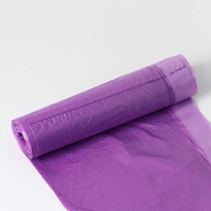 Мешки для мусора с завязками Доляна Overlap, 60 л, 60&times;64 см, 15 мкм, ПНД, 10 шт, цвет фиолетовый