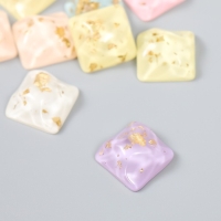 Декор для творчества пластик "Квадратики" фольга  набор 10 шт 1,6х1,6х0,7 см