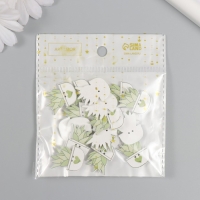 Пуговицы дерево для творчества 2 прокола "Суккулент в горшочке" набор 20 шт 1,8х2,5 см