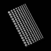 Стразы для декора ногтей, на клеевой основе, d = 3/4/5/6/7 мм, цвет серебристый