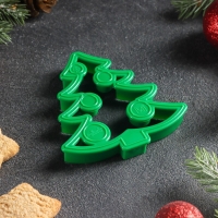 Форма для печенья «Ёлочка», вырубка, штамп, 8,5×8 см, цвет зелёный Форма для печенья «Ёлочка», вырубка, штамп, 8,5×8 см, цвет зелёный