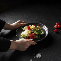 Тарелка фарфоровая обеденная Magistro Garland, d=22 см, цвет синий