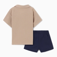 Костюм детский (рубашка и шорты) Крошка Я, р. 86-92, бежевый