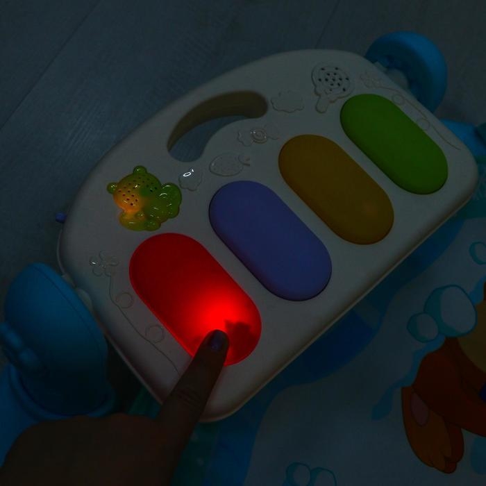 Развивающий коврик &laquo;Зимние игры&raquo;, с пианино, круглый, голубой