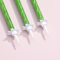 Свечи для торта "Классические" с подставкой, 13 см, 6 шт, зеленые