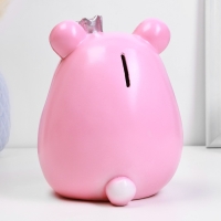 Копилка "Медведь с короной" розовая, 17см