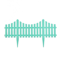 Ограждение декоративное, 30 &times; 300 см, 5 секций, пластик, бирюзовое, Greengo