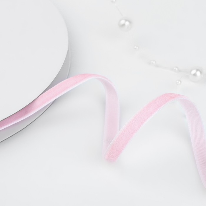 Лента бархатная, 6 мм, 18 ± 1 м, цвет розовый №08 Лента бархатная, 6 мм, 18 ± 1 м, цвет розовый №08