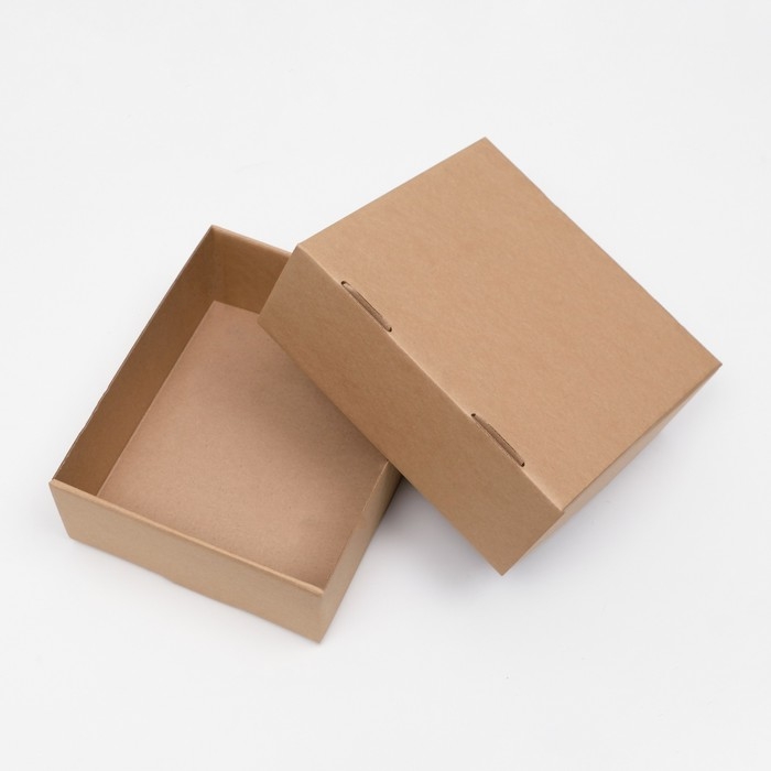 Коробка сборная, крышка-дно, "бурая" 21 х 18 х 8 см