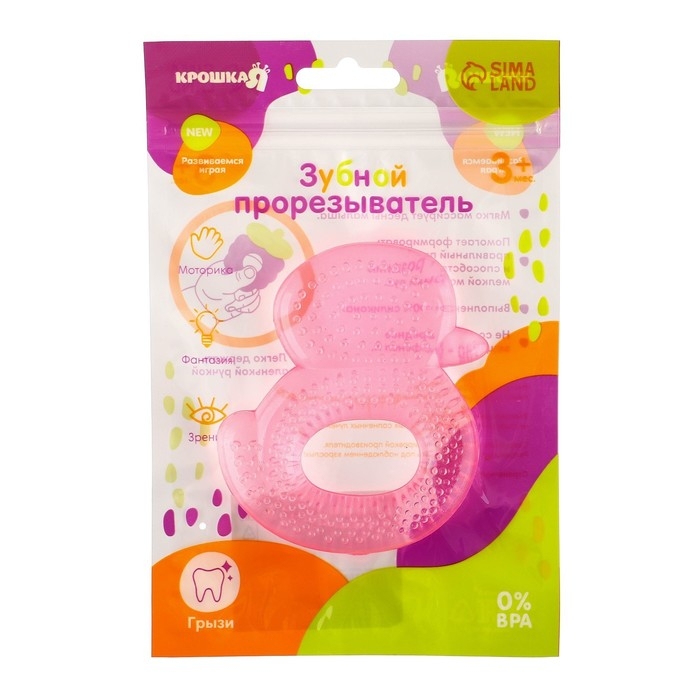 Прорезыватель охлаждающий с водой «Уточка», цвет МИКС, Крошка Я Прорезыватель охлаждающий с водой «Уточка», цвет МИКС, Крошка Я
