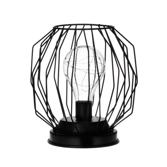 Ночник "Гараж" черный от батареек 3xААА 19х16х16 см RISALUX