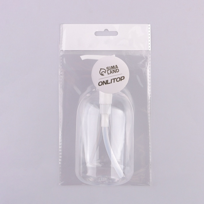 Бутылочка для хранения, с дозатором, 300 мл, цвет белый/прозрачный Бутылочка для хранения, с дозатором, 300 мл, цвет белый/прозрачный