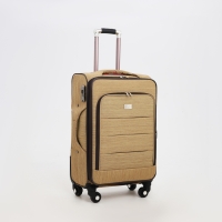 Чемодан средний 52 л (M), отдел на молнии, с расширением, кодовый замок, цвет бежевый Чемодан средний 52 л (M), отдел на молнии, с расширением, кодовый замок, цвет бежевый