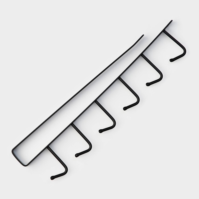 Держатель кухонный подвесной Доляна, на 6 предметов, 1,5&times;26&times;7 см, цвет чёрный