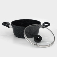 Кастрюля Доляна &laquo;Элит&raquo;, 2 л, 2 л, d=21,5 см, h=9,2 см, антипригарное покрытие, стеклянная крышка