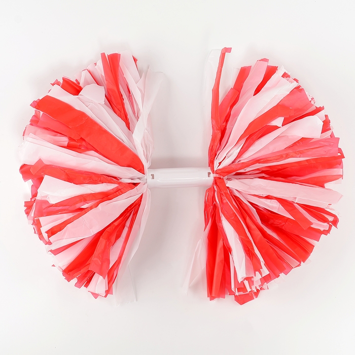 Помпон 1шт, цвет белый+ красный