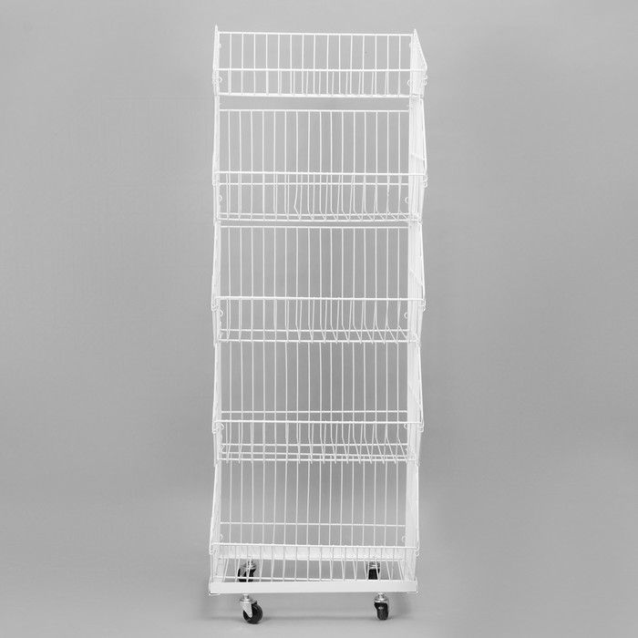 Накопитель разборный на колесах, 5 корзин, 50&times;43&times;147, цвет белый