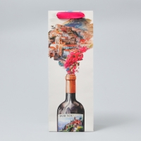 Пакет подарочный под бутылку, упаковка, Wonderful life, 36 х 13 х 10 см