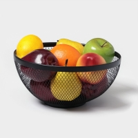 Фруктовница Доляна «Сетка», 26,5×26,5×12,8 см, чёрная Фруктовница Доляна «Сетка», 26,5×26,5×12,8 см, чёрная