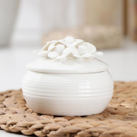 Банка для хранения сыпучих продуктов «Цветы», 180 мл, керамическая, цвет белый Банка для хранения сыпучих продуктов «Цветы», 180 мл, керамическая, цвет белый