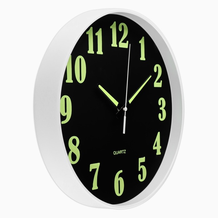 Часы настенные "Илони", d-30 см, плавный ход, флуоресцентные
