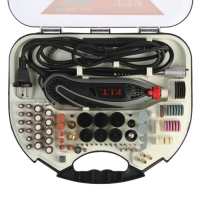 Гравер P.I.T. PMG150-С PRO, 150 Вт, гибкий вал, цанга 3.2 мм, 33000 об/мин, 211 предметов