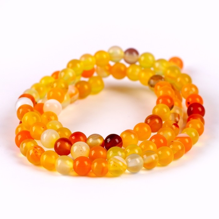 Бусины из натурального камня &laquo;Жёлтый агат&raquo; набор 90 шт., размер 1 шт. &mdash; 4 мм