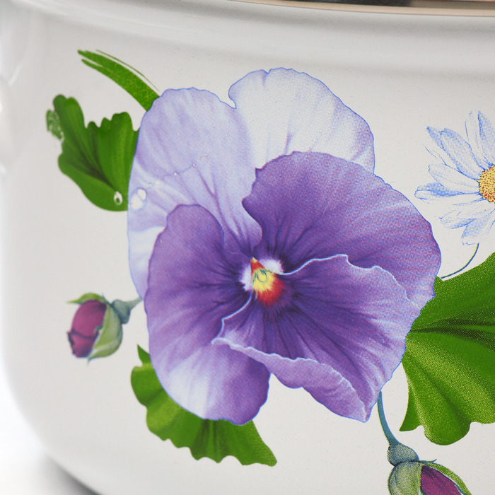 Кастрюля эмалированная «Анютины глазки», 3 л, индукция Кастрюля эмалированная «Анютины глазки», 3 л, индукция