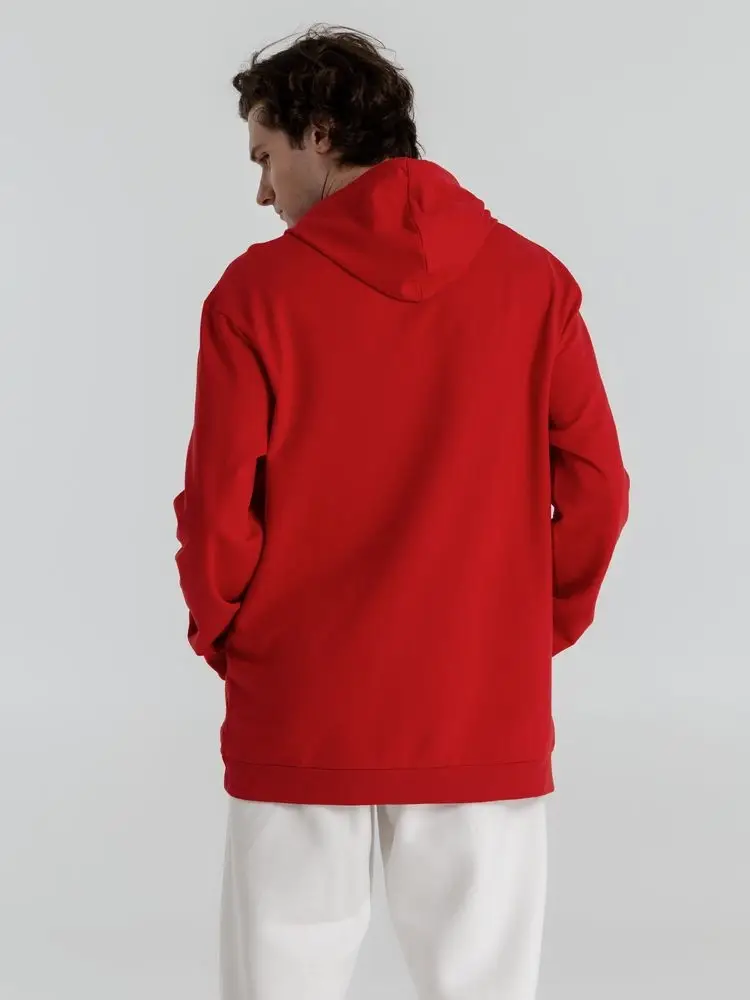 Толстовка с капюшоном унисекс Hoodie, красная, размер S