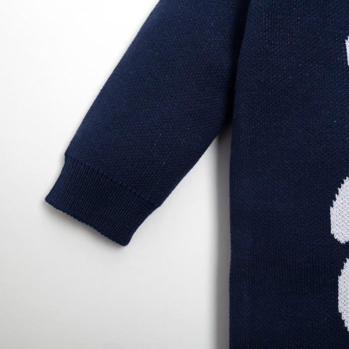 Комбинезон вязаный Крошка Я &laquo;Мишка&raquo; рост 74-80 см, цвет синий