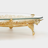 Этажёрка - фруктовница круглая, 2 яруса, d=29/20 см, высота 40 см, стекло