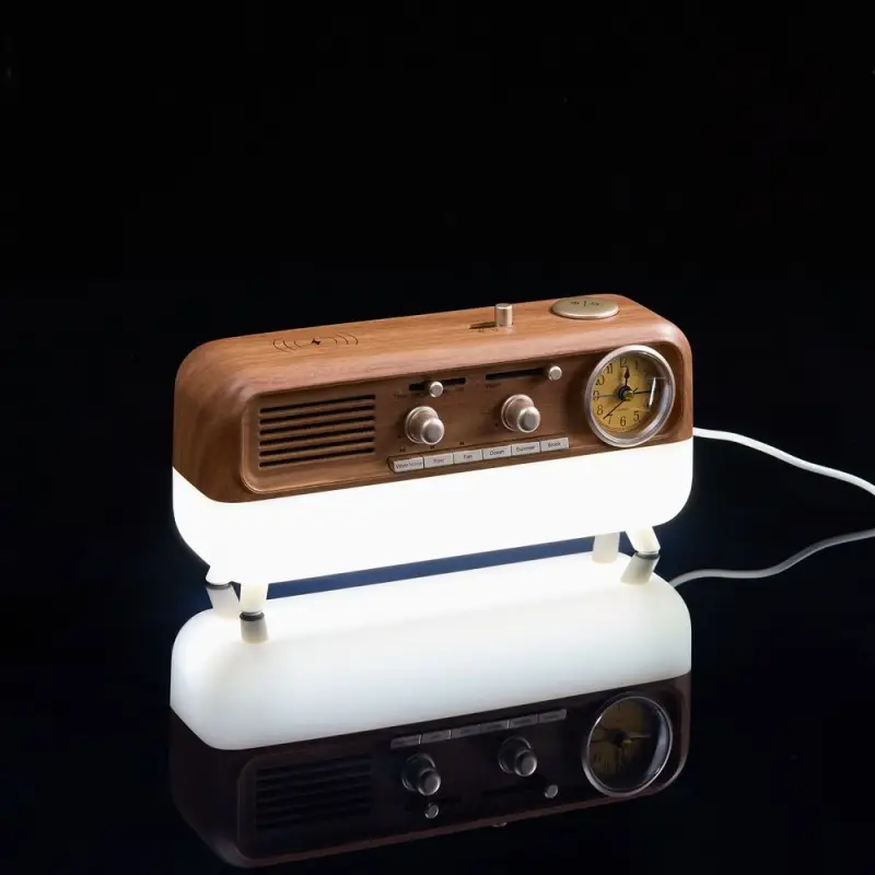 Bluetooth-колонка с беспроводной зарядкой, часами и подсветкой Multiverse, ver.2 Bluetooth-колонка с беспроводной зарядкой, часами и подсветкой Multiverse, ver.2