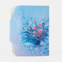 Визитница на кнопке, 28 карт, цвет голубой