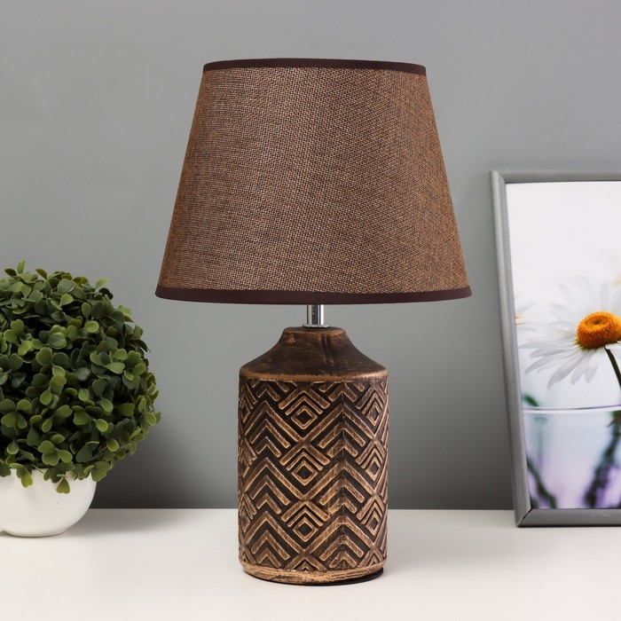 Настольная лампа "Анисия" Е14 40Вт коричневый с золотой патиной 22х22х36 см