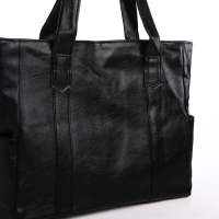 Сумка-шопер женская на молнии, цвет чёрный