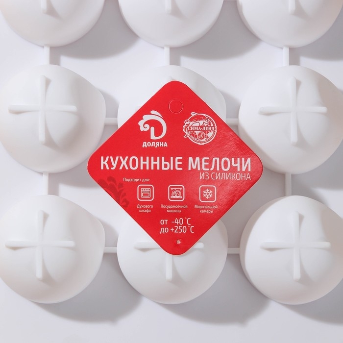 Форма для муссовых десертов и выпечки Доляна &laquo;Бабл&raquo;, 29&times;18&times;3 см, 12 ячеек (5&times;4,5 см), цвет белый