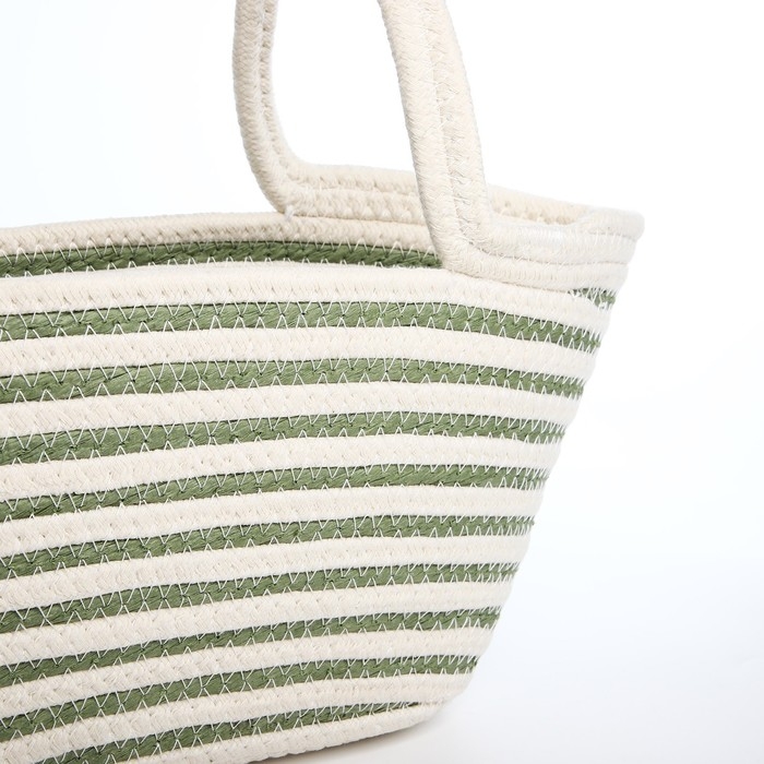 Сумка-тоут без застёжки, цвет белый/зелёный Сумка-тоут без застёжки, цвет белый/зелёный