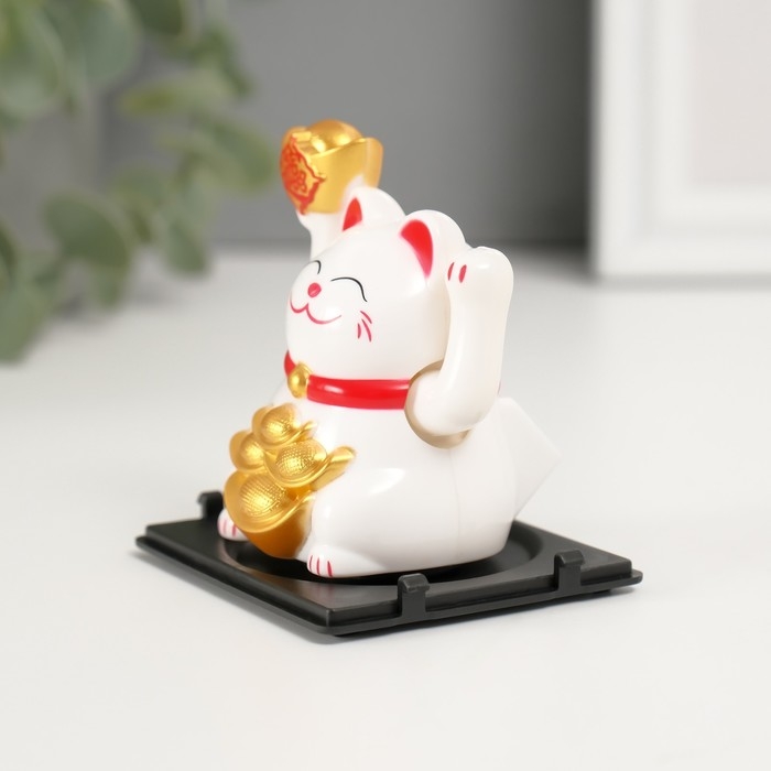 Маятник пластик Маятник пластик "Белый Манэки-нэко со слитками Ямб" 5х5х6 см