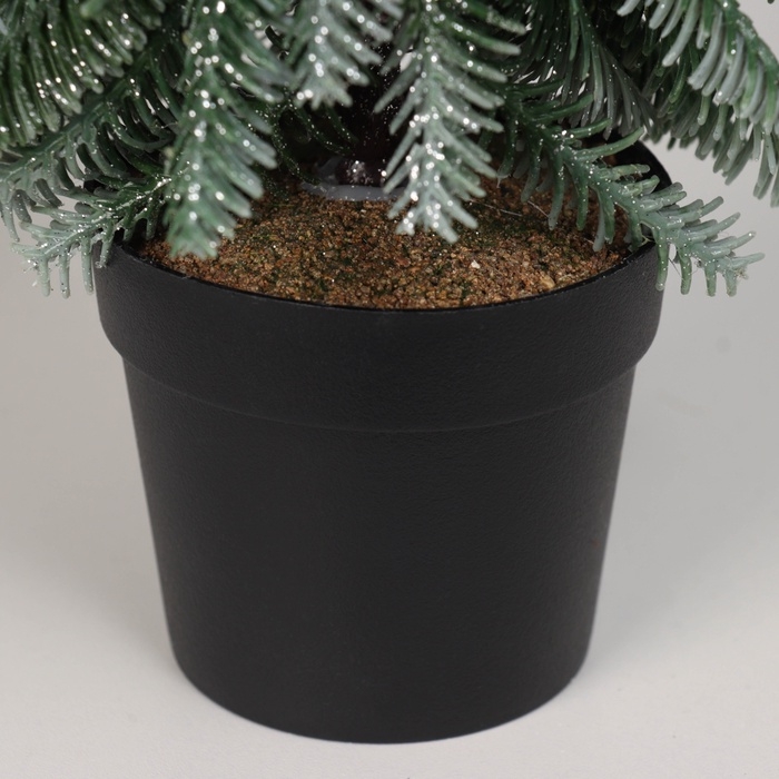 Искусственная ёлка настольная «Зимнее волшебство. Заснеженная с блёстками» в горшочке, 33 см, ветки литые отгибаются Искусственная ёлка настольная «Зимнее волшебство. Заснеженная с блёстками» в горшочке, 33 см, ветки литые отгибаются